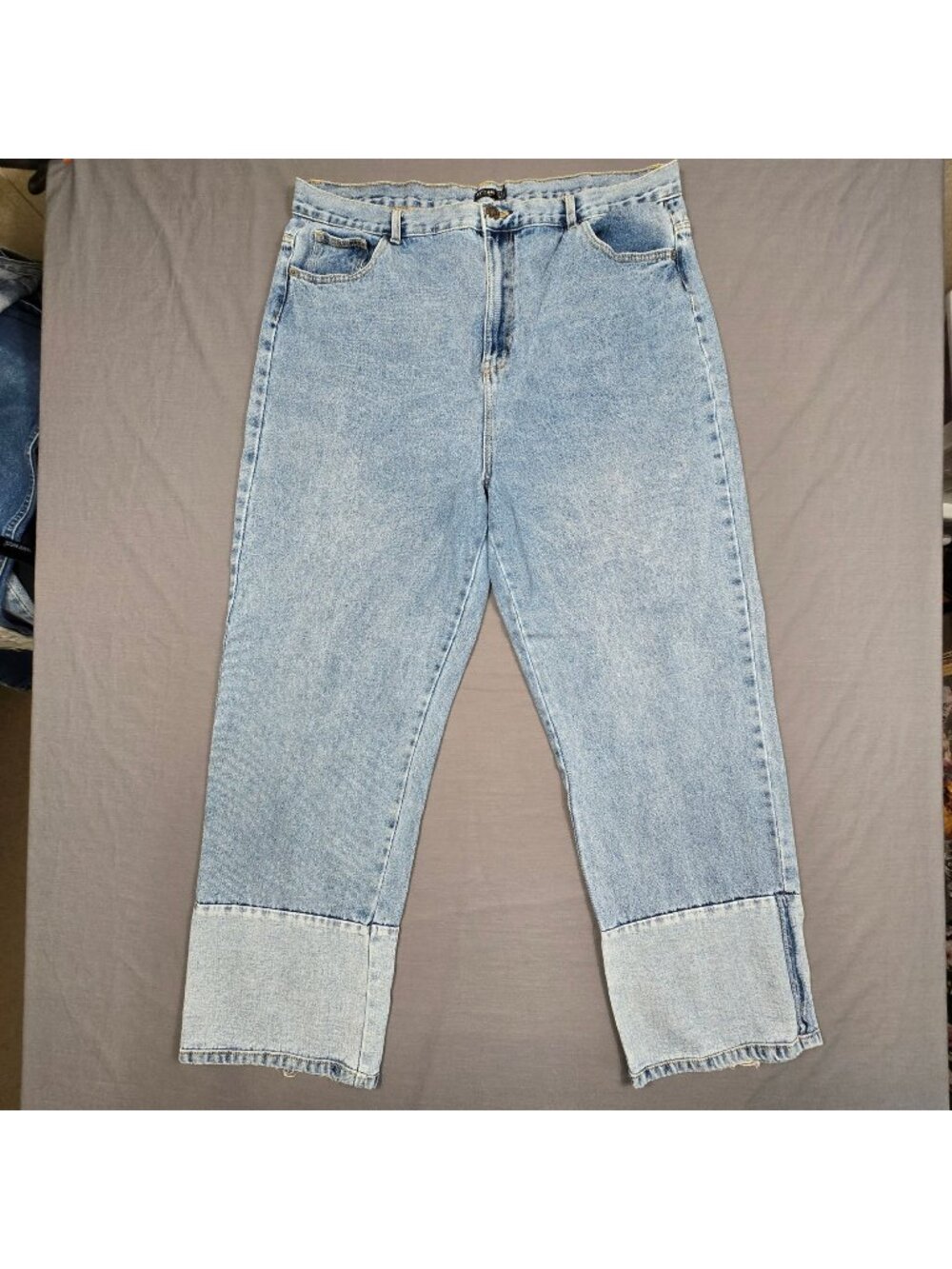 Nasty Gal Womens Size 18 High-Waist Denim Jeans Light Wash Organic Cotton